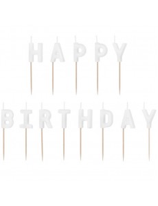 Velas Happy Birthday Branco